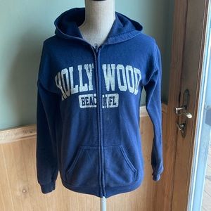 Hollywood  Beach Florida navy blue zip-up hoodie